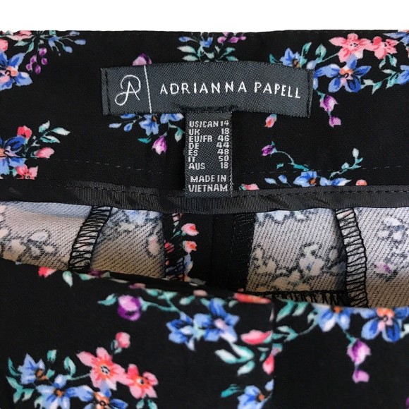 Adrianna Papell Women Printed Kate Fit Pants Floral Print Sz 14 Capri Short NWOT - Picture 3 of 11